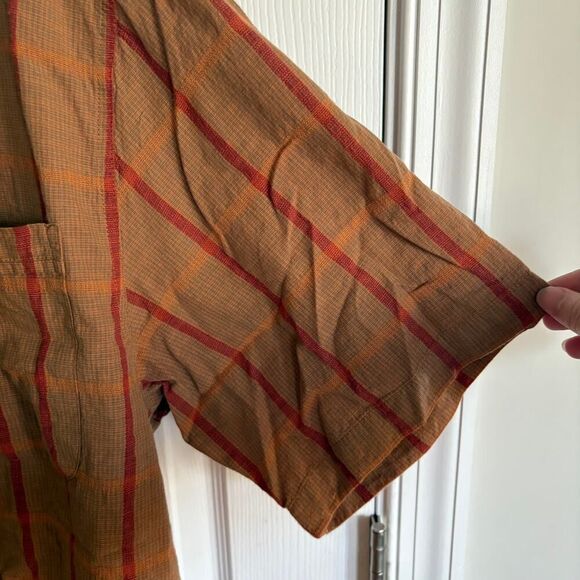 Columbia Plaid Short Sleeve Button Up Brown Red XXL - Picture 6 of 10